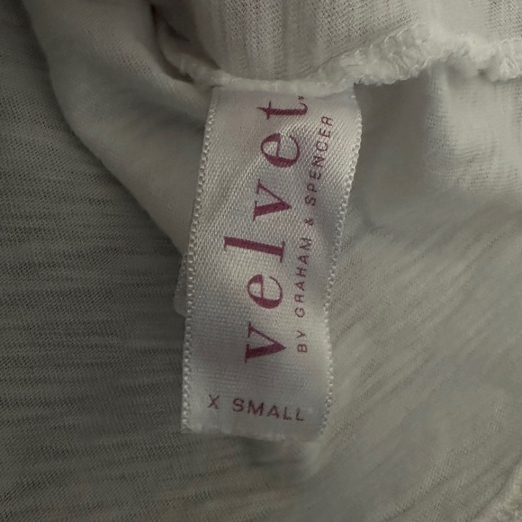 Velvet by Graham & Spencer | White Vintage Slub Ruffle Sleeve Tee Size XS - Picture 8 of 11